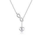 Collier pour femme avec symbole infini et pendentif cœur personnalisable