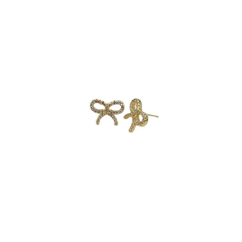 Boucles d'oreilles nœud pour femme avec cristaux étincelants