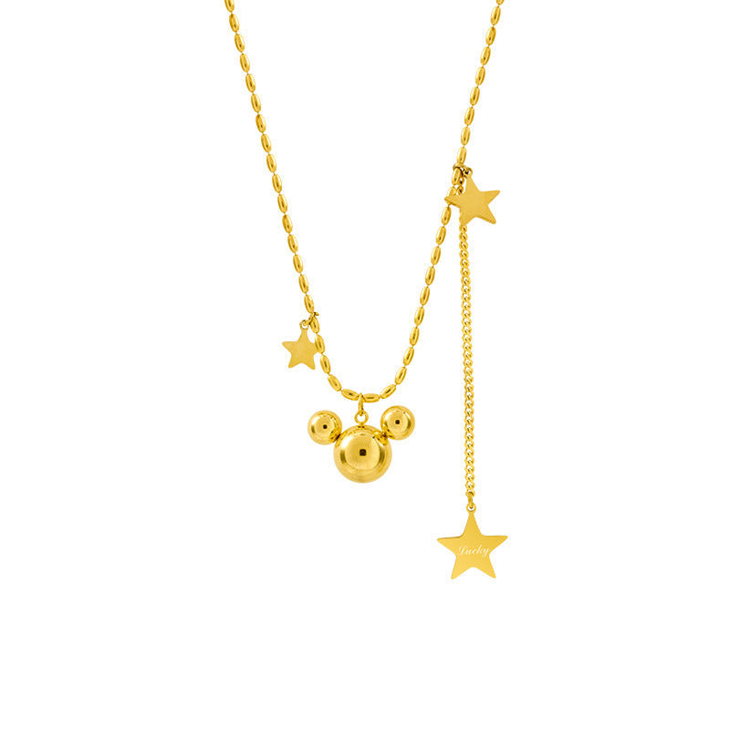 Collier pour femme avec pendentifs étoile et orbe
