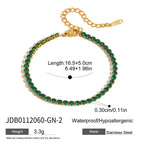 Bracelet pour femme avec zirconiums et cristaux verts