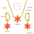 Parure de bijoux pour femme avec pendentif feuille étincelant et boucles d'oreilles élégantes