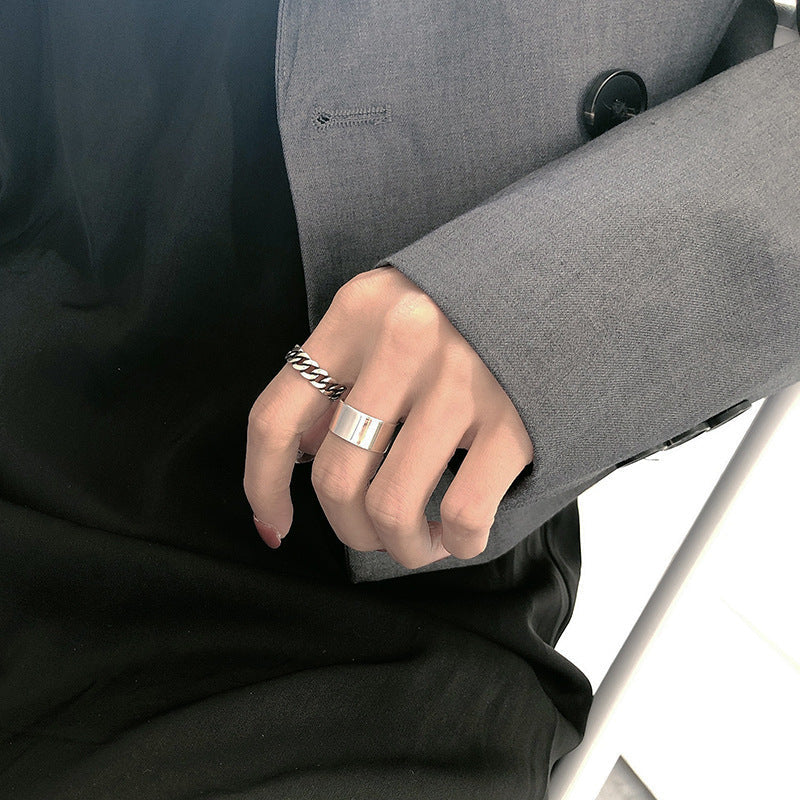 Bague ouverte en chaîne pour femme