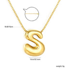 Collier pour femme avec pendentif lettre moderne en acier inoxydable
