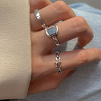 Bague ouverte pour femme avec design de chaîne innovant