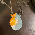 Collier pendentif renards entrelacés