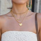 Collier pour femme avec pendentif cœur en acier inoxydable