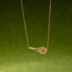 Collier pour femme avec pendentif raquette de tennis en acier inoxydable