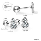 Boucles d'oreilles clous pour femme motif champignon avec zircone