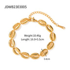 Bracelet pour femme avec motif coquillage en acier inoxydable