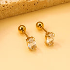 Boucles d'oreilles puces pour femme avec zircon étincelant
