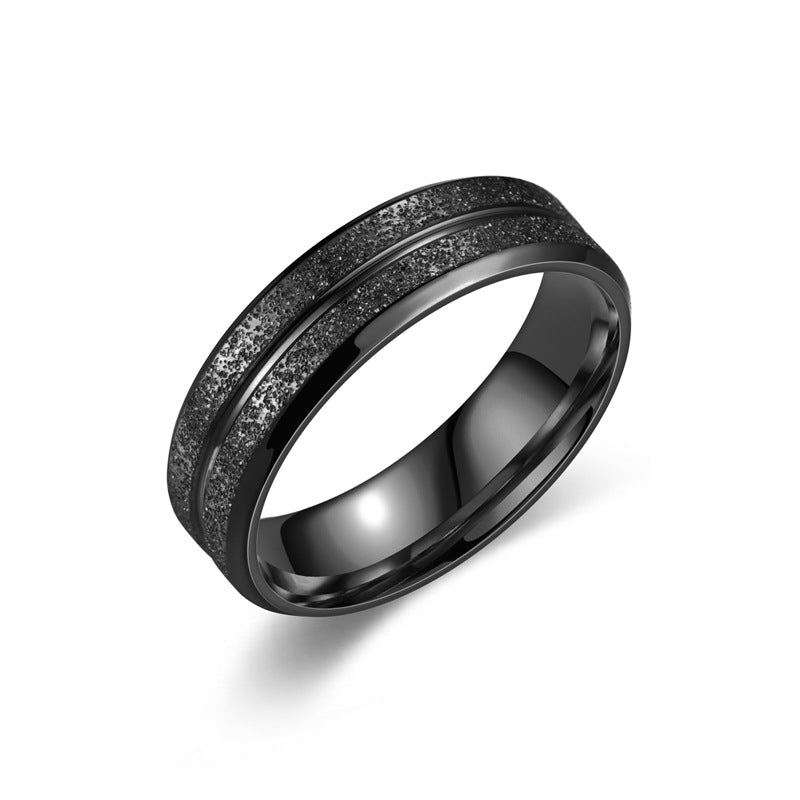 Bague pour homme à surface texturée et lignes élégantes