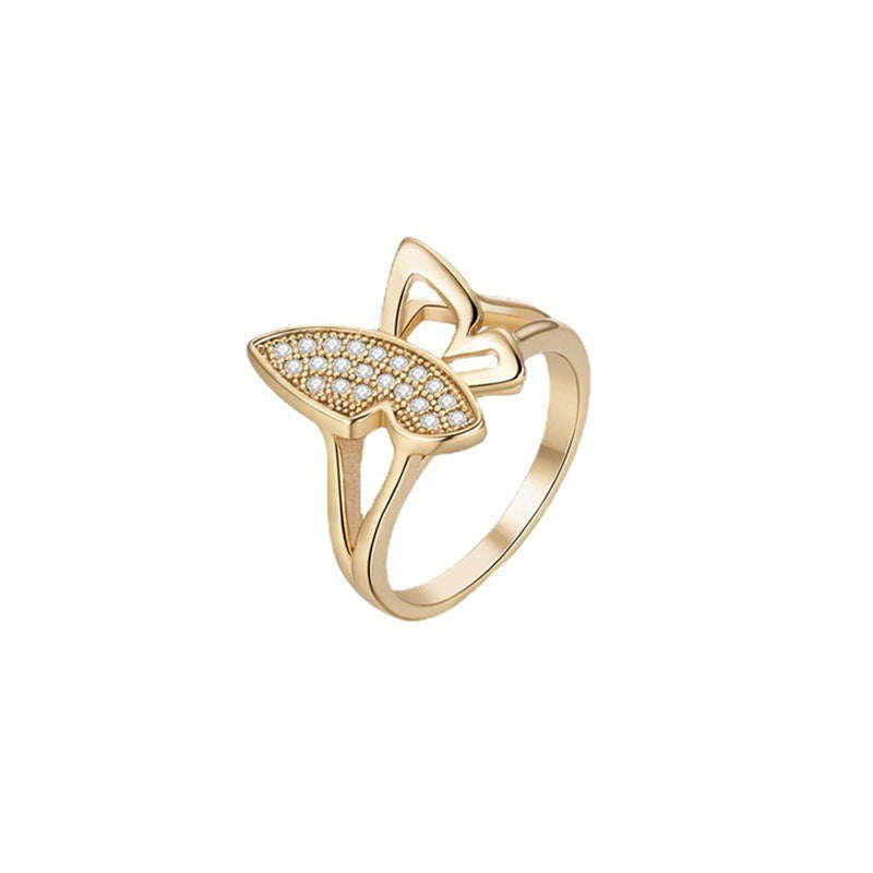 Bague élégante pour femme avec motif papillon délicat