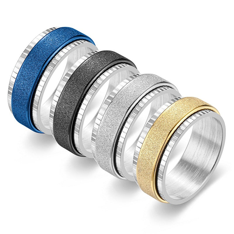 Bague pour homme avec structure de surface bicolore élégante