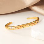 Bracelet jonc pour femme aux pierres précieuses colorées