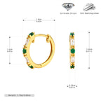 Créoles pour femme en argent sterling 925 avec zircons étincelants