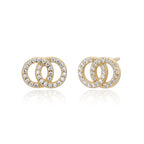 Boucles d'oreilles doubles anneaux en argent sterling 925