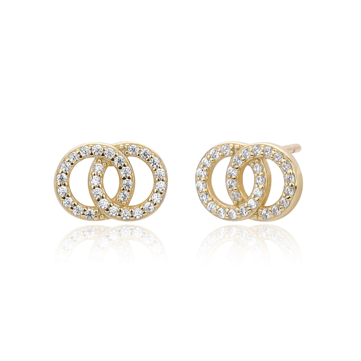 Boucles d'oreilles doubles anneaux en argent sterling 925