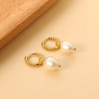Boucles d'oreilles pendantes avec chaîne et perles
