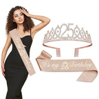 Couronne de princesse en cristal pour femme avec inscription 30 & Fabulous