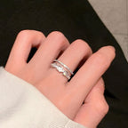 Bague ouverte pour femme avec zircons étincelants