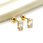 Boucles d'oreilles puces pour femme avec zircon étincelant