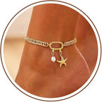 Chevillère pour femme avec pendentif étoile et perle