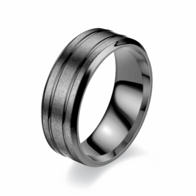 Bague pour homme avec surface texturée et accents modernes