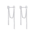 Boucles d'oreilles pour femme avec chaînes délicates et accents scintillants