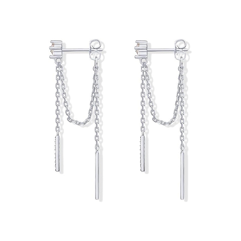 Boucles d'oreilles pour femme avec chaînes délicates et accents scintillants