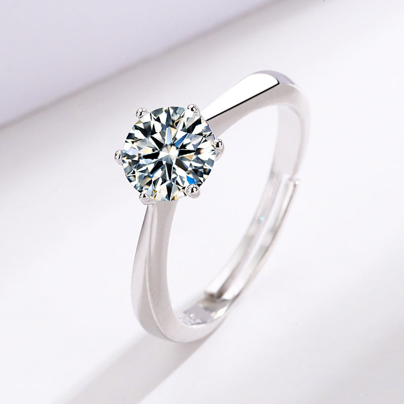 Bague pour femme avec zircon étincelant et design incurvé moderne