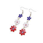 Boucles d'oreilles fleurs délicates multicouches en émail et acier inoxydable