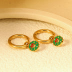 Boucles d'oreilles pendantes pour femme avec motif couronne festive
