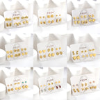 Set de boucles d'oreilles pour femme en acier inoxydable doré