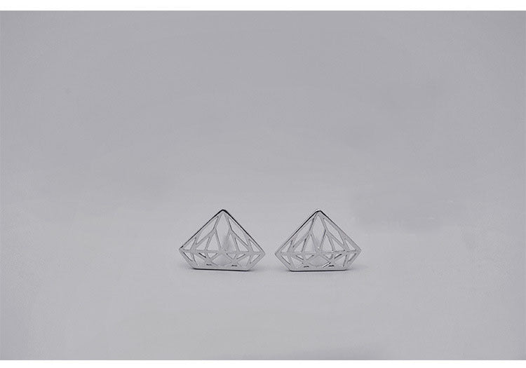 Clous d'oreilles géométriques en argent pour femme