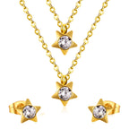 Parure de bijoux pour femme avec pendentifs étoile scintillants