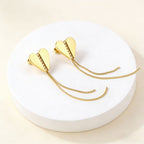 Boucles d'oreilles cœur avec chaînettes