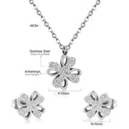 Parure de bijoux en acier inoxydable doré avec pendentifs cœur