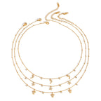 Collier pour femme avec éléments en zircone étincelants et acier inoxydable hypoallergénique