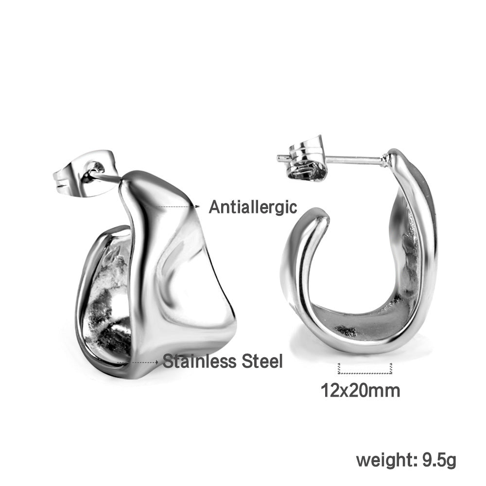 Boucles d'oreilles pendantes élégantes en acier inoxydable