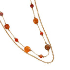 Collier pour femme avec pierres transparentes et chaîne à maillons