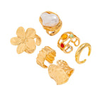 Bague statement florale en argent