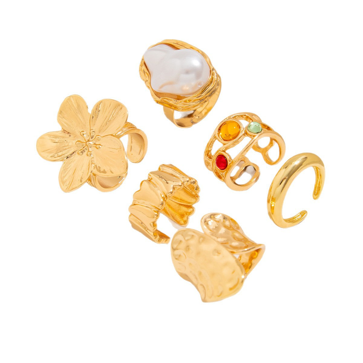 Bague statement florale en argent