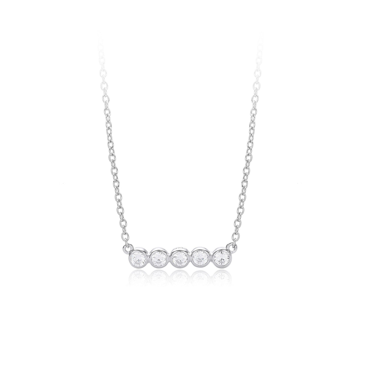 Collier pour femme en argent sterling 925 avec zircons