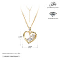 Collier cœur pour femme en argent sterling 925 avec zircones