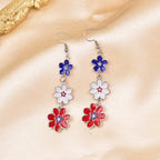 Boucles d'oreilles fleurs délicates multicouches en émail et acier inoxydable