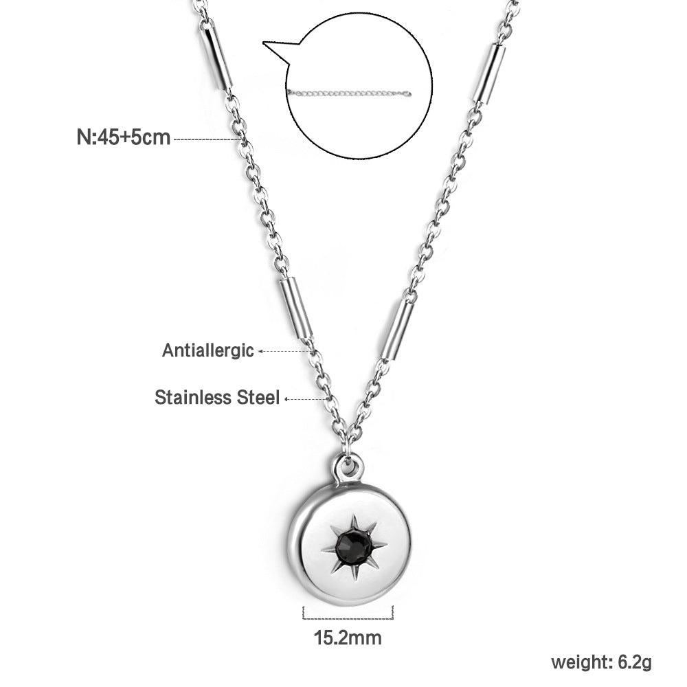 Collier pour femme avec pendentif carré orné de cristaux