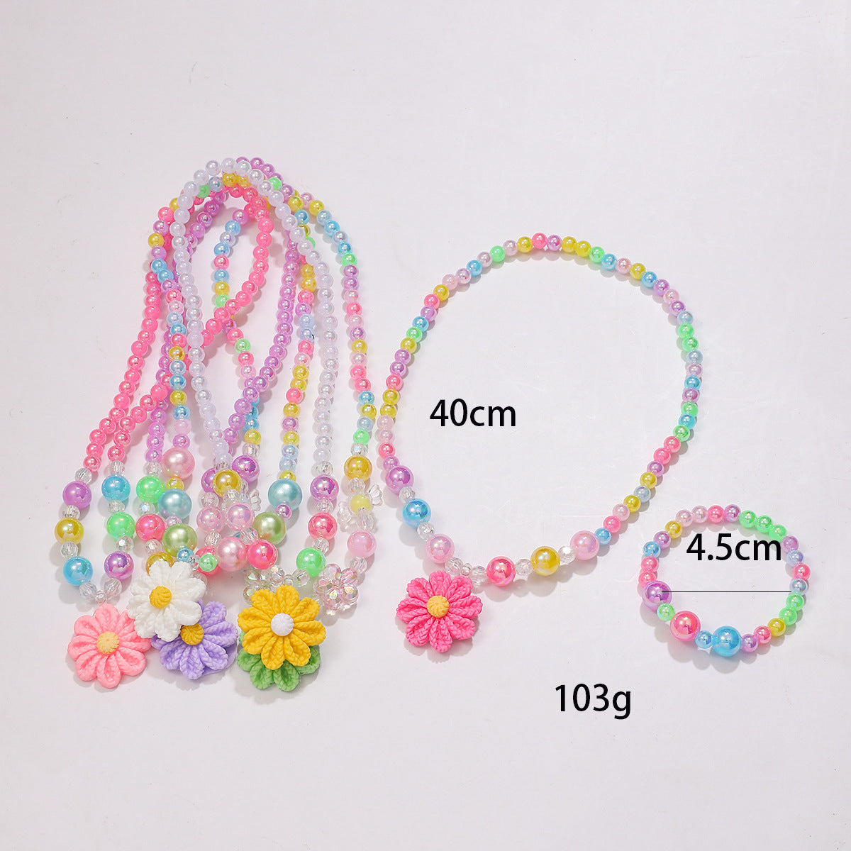 Ensemble de bijoux ludique avec pendentif fleur