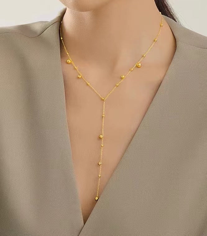 Collier élégant en Y avec perles
