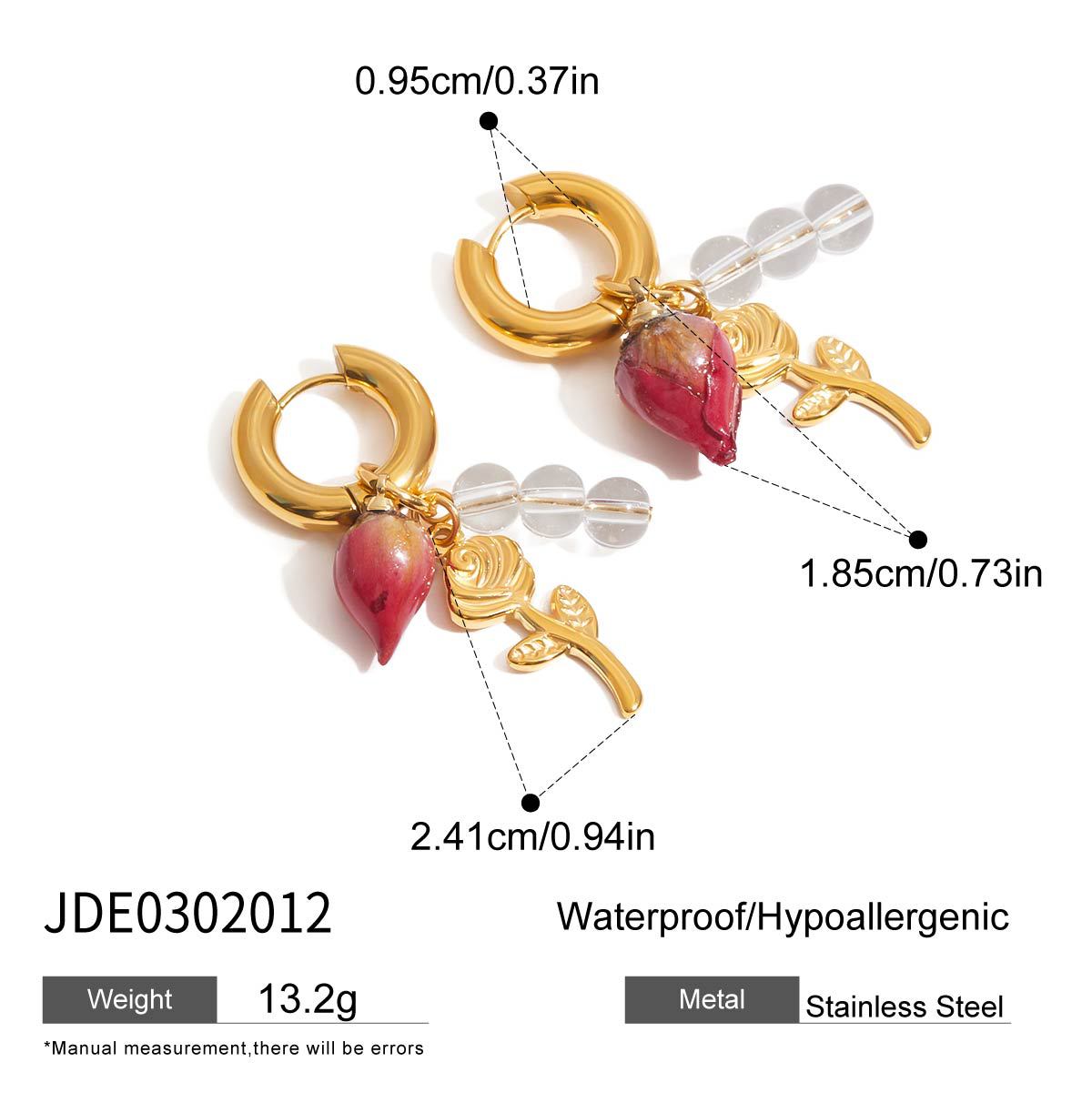 Boucles d'oreilles pour femme avec pendentifs floraux