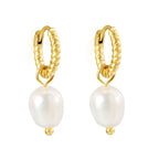 Boucles d'oreilles pendantes avec chaîne et perles